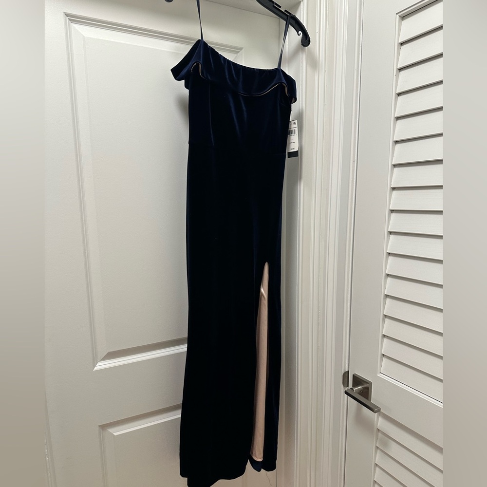 Macy's Navy Off-Shoulder Dress with Slit
